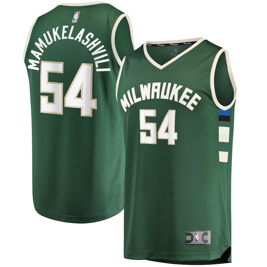 Men Milwaukee Bucks 54 Sandro Mamukelashvili Fanatics Branded Hunter Green Fast Break Replica NBA Jersey